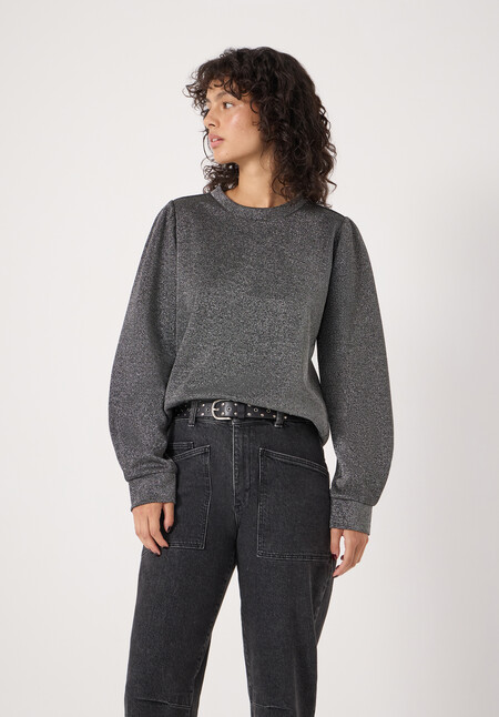 Emily Sparkle Puff Sleeve Jersey Top