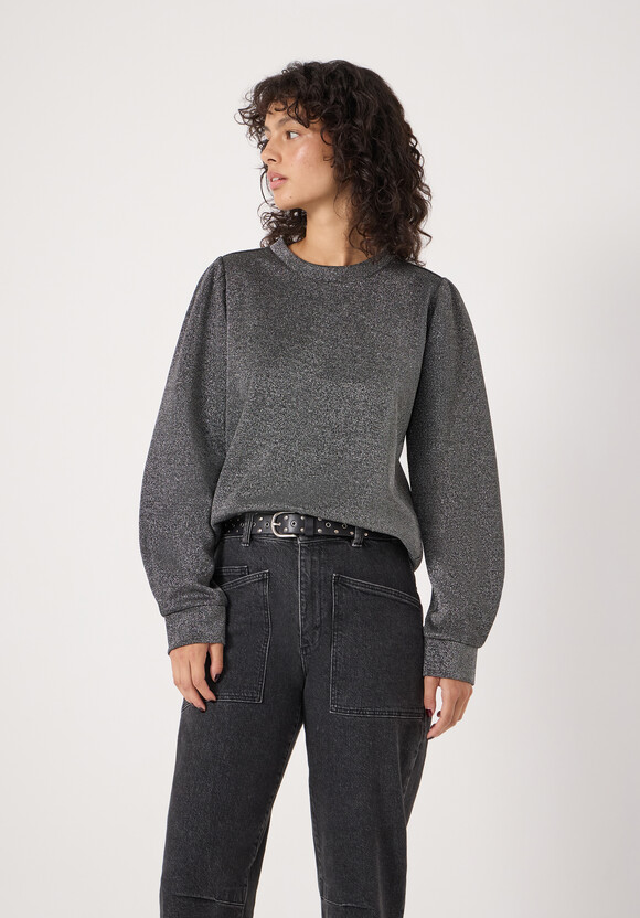 Emily Sparkle Puff Sleeve Jersey Top