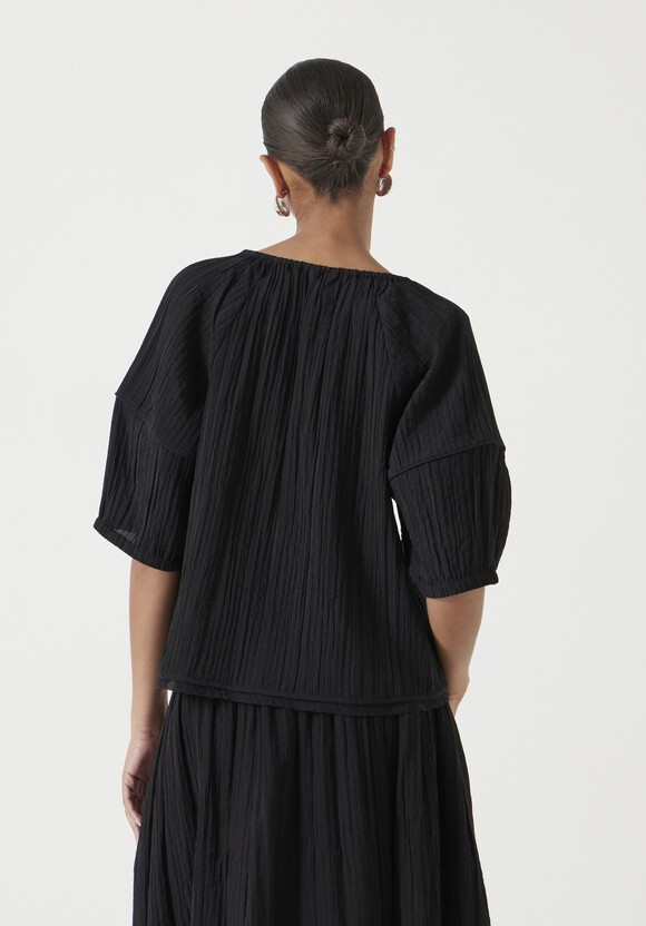 Mae Crinkle Balloon Sleeve Blouse