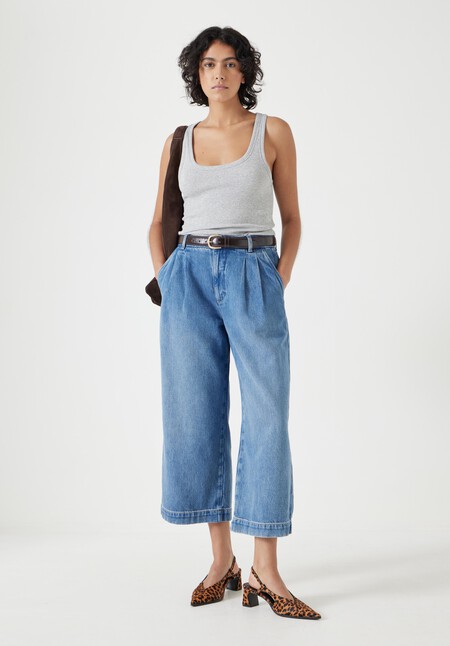 Lya Denim Pleated Culottes