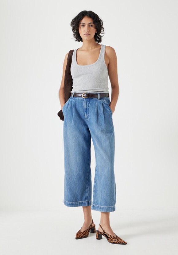 Lya Denim Pleated Culottes