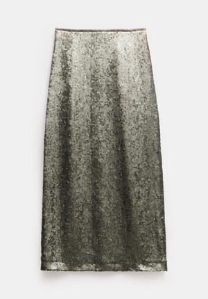 Anais Sheer Sequin Midi Skirt