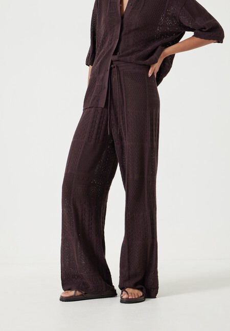 Patchwork Stitch Knitted Trouser