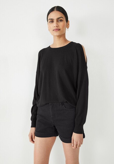 Mollie Cold Shoulder Knitted Crew