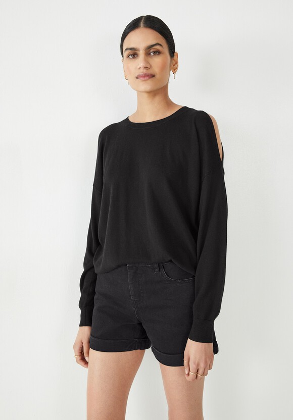 Mollie Cold Shoulder Knitted Crew