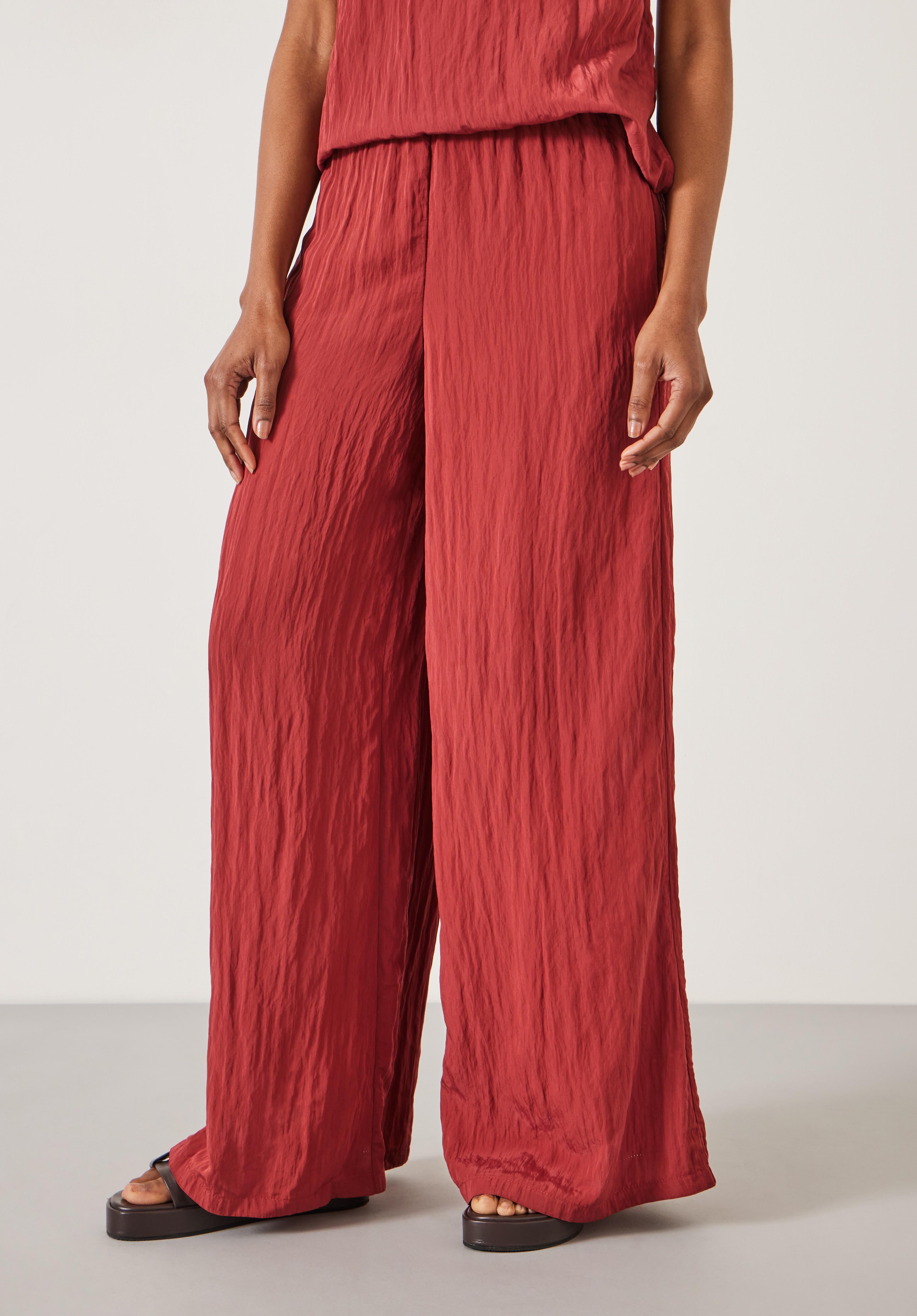 Wide leg crinkle pants deals