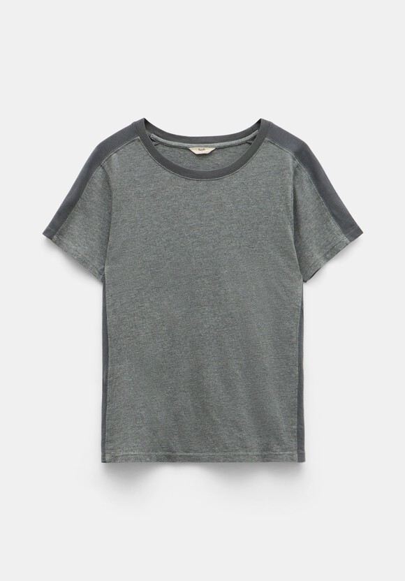 Dillon Side Stripe Baby Fit T-Shirt | Dark Grey Marl | hush