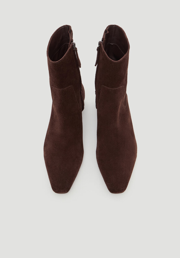 Suede Square-Toe Boots