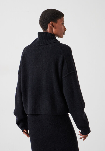 Meryl Wool Blend Cropped Roll Neck Jumper