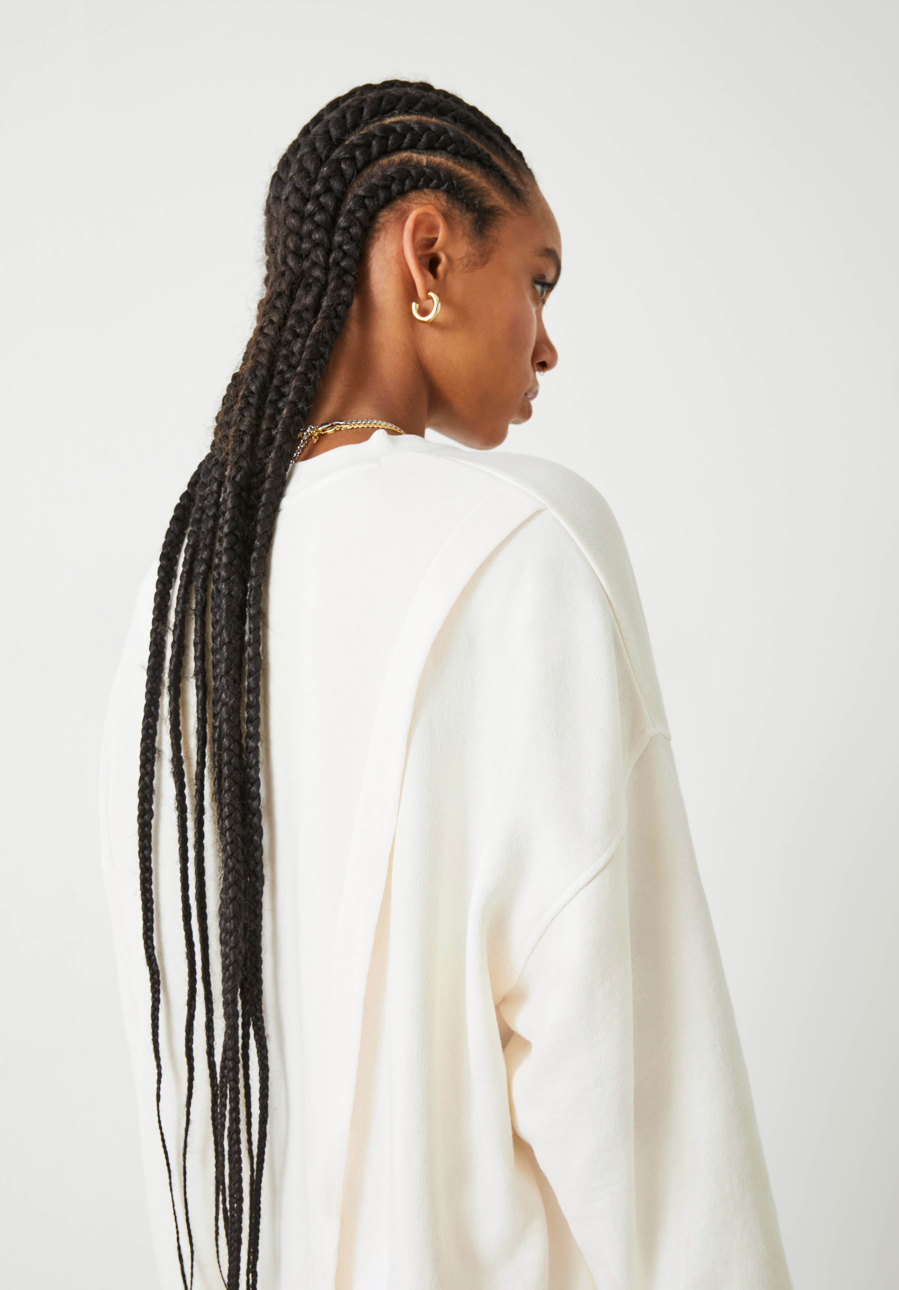 Grainne Open Back Sweatshirt Ecru hush