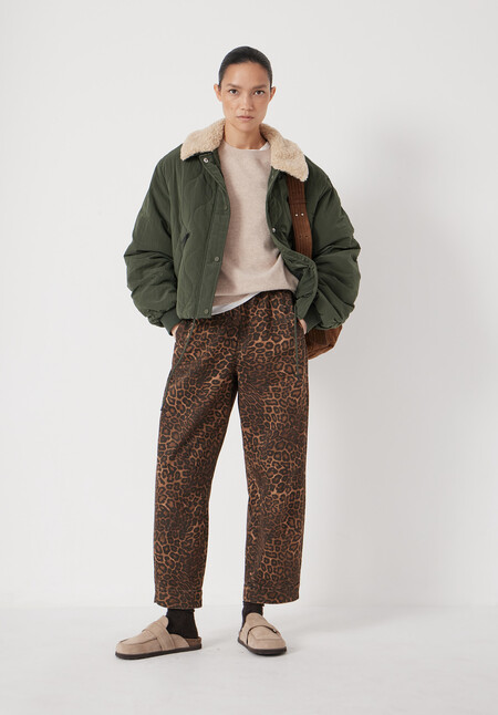 Teddy Collar Quilted Bomber