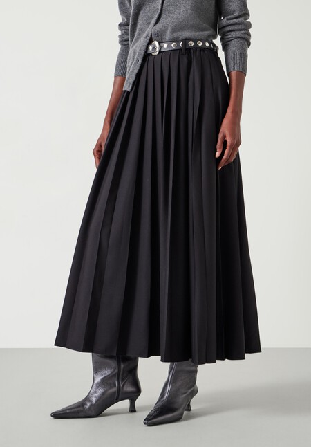 Violet Wool Maxi Skirt