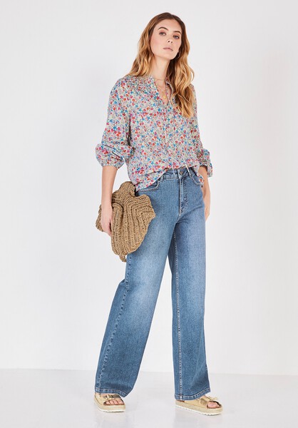 Briony Smocked Frill Shirt