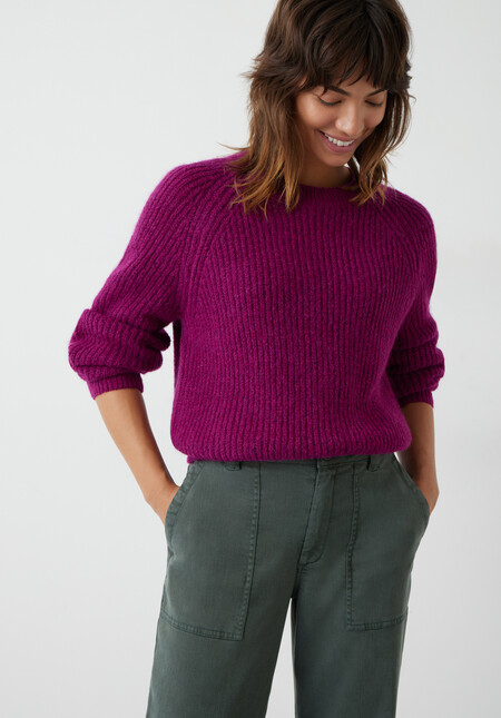 Alma Fluffy Raglan Crew Jumper