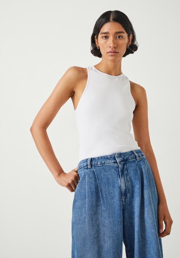 Lya Pleated Wide Leg Jeans