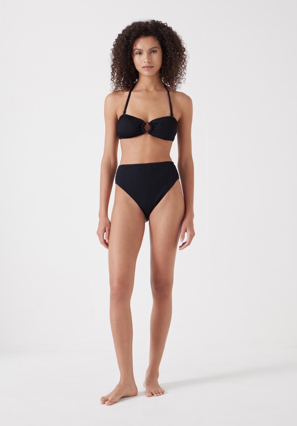 Ring Bandeau Crinkle Bikini Top