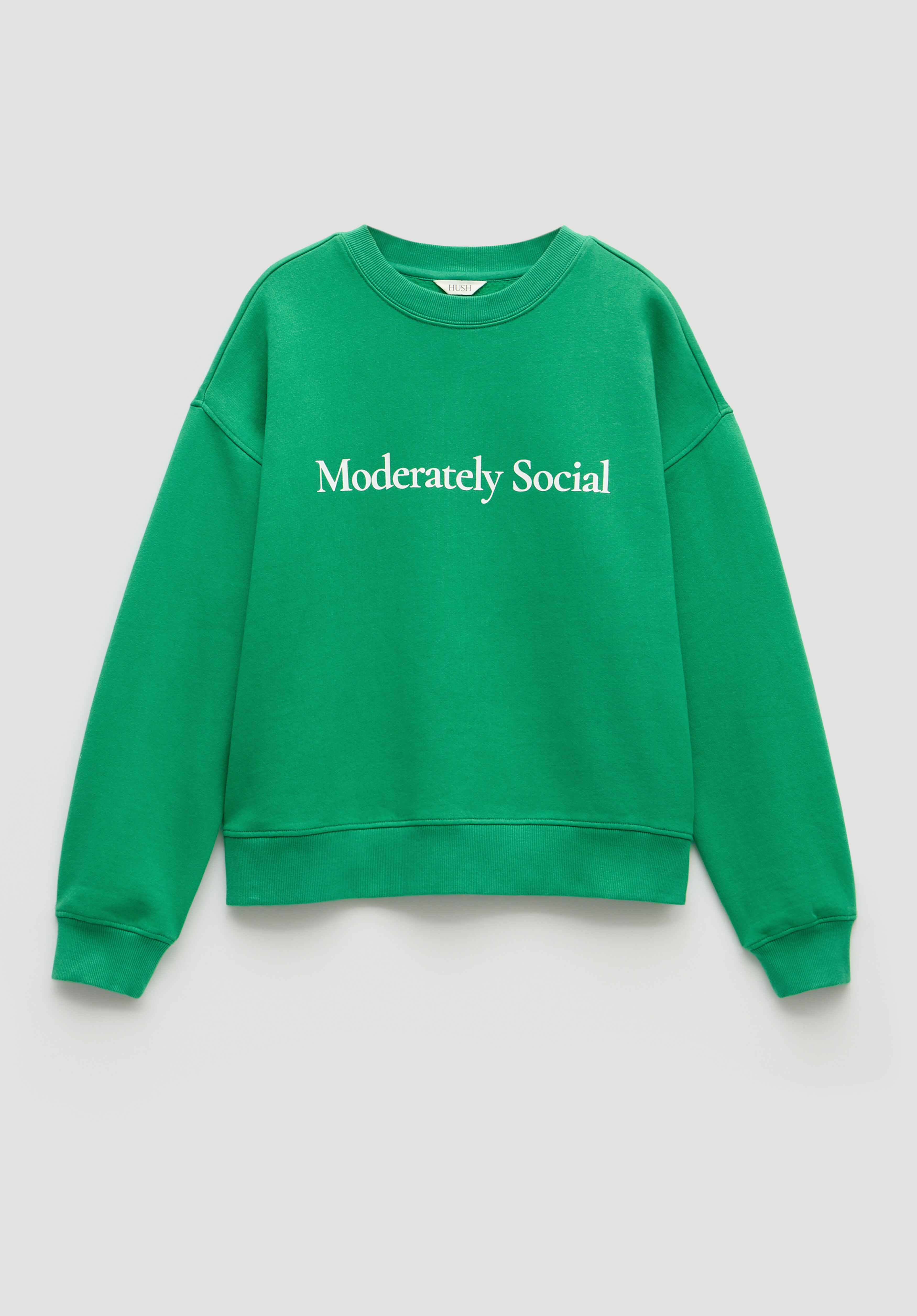 Moderately Social Graphic Sweatshirt | Bright Green | hush