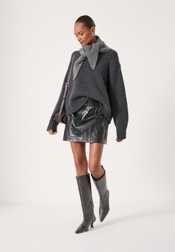Crackle Patent Mini Skirt