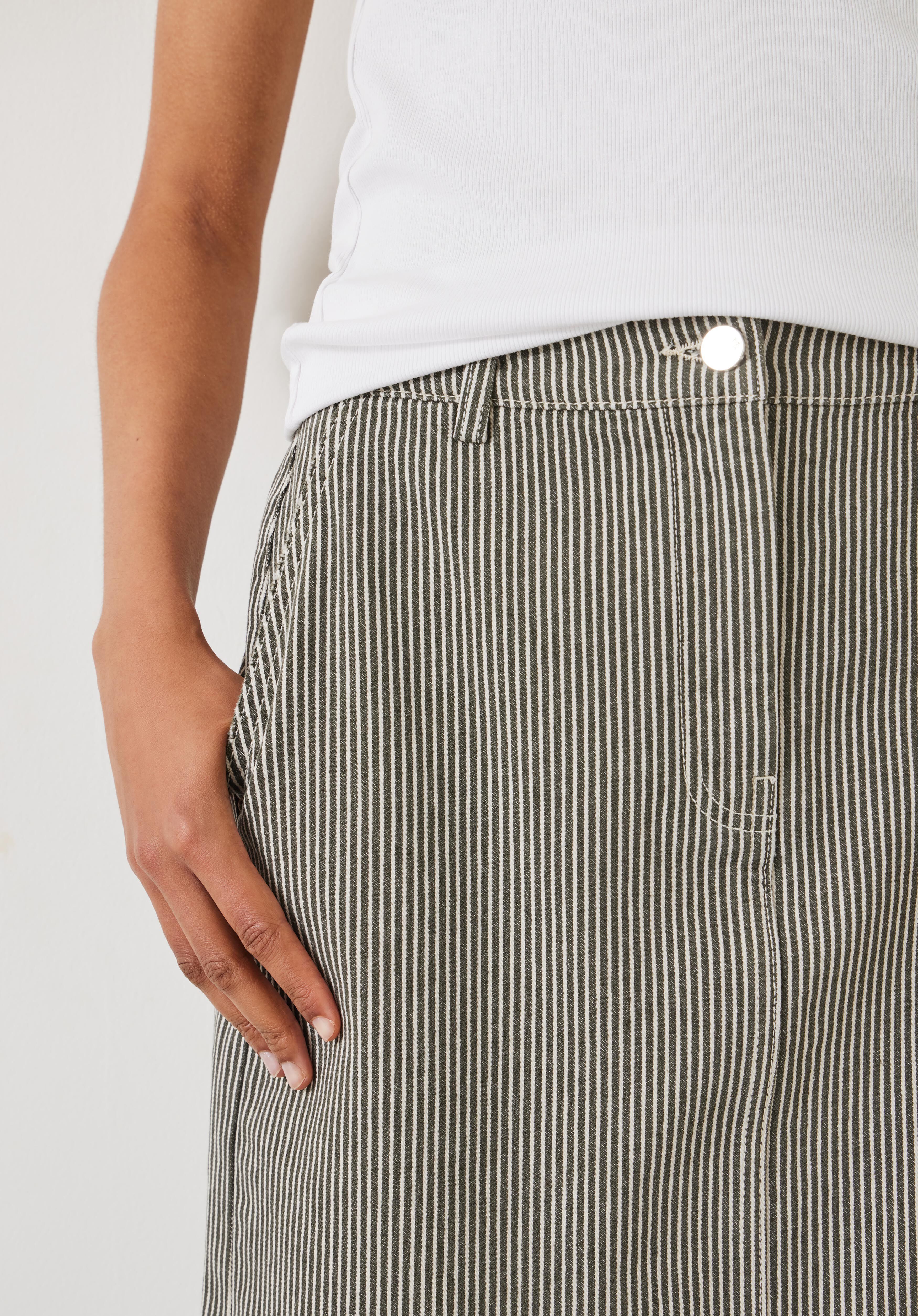 Striped jean skirt hot sale