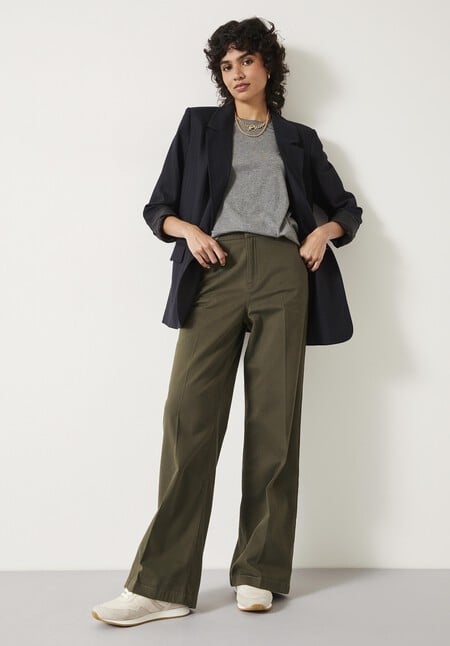 Camille Flat Front Cotton Trousers