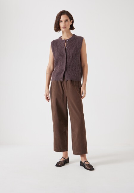 Button Through Knitted Sleeveless Cardigan
