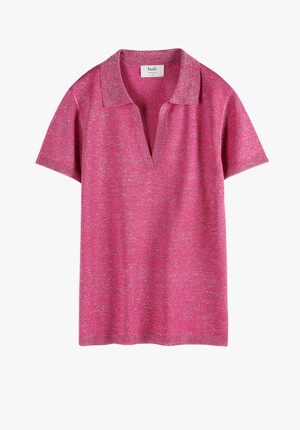 Metallic Knit Polo Shirt
