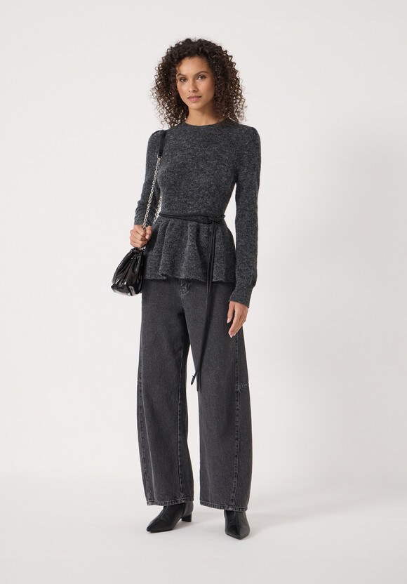 Wool Blend Peplum Top