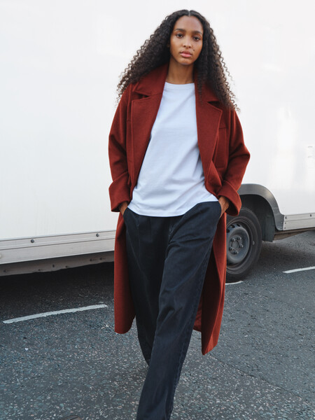 Maddie Cocoon Relaxed Wool Blend Coat