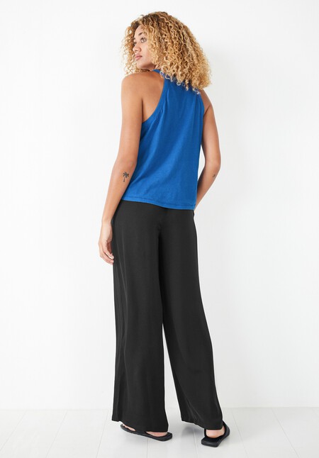 Wide Leg Satin Trousers