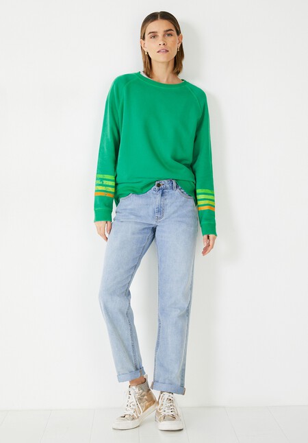 Contrast Sleeve Stripe Sweatshirt