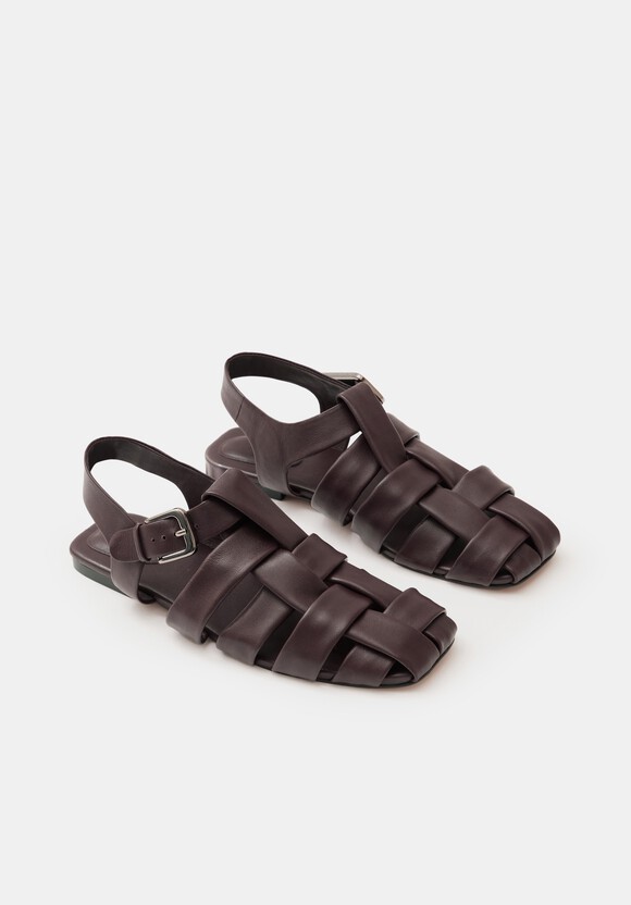 Leather Caged Fisherman Sandals