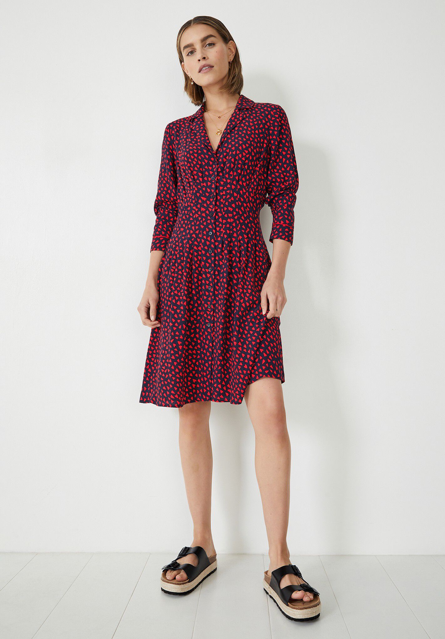 Navy dress with red deals hearts