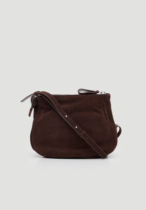 Zippy Crescent Leather Crossbody Bag