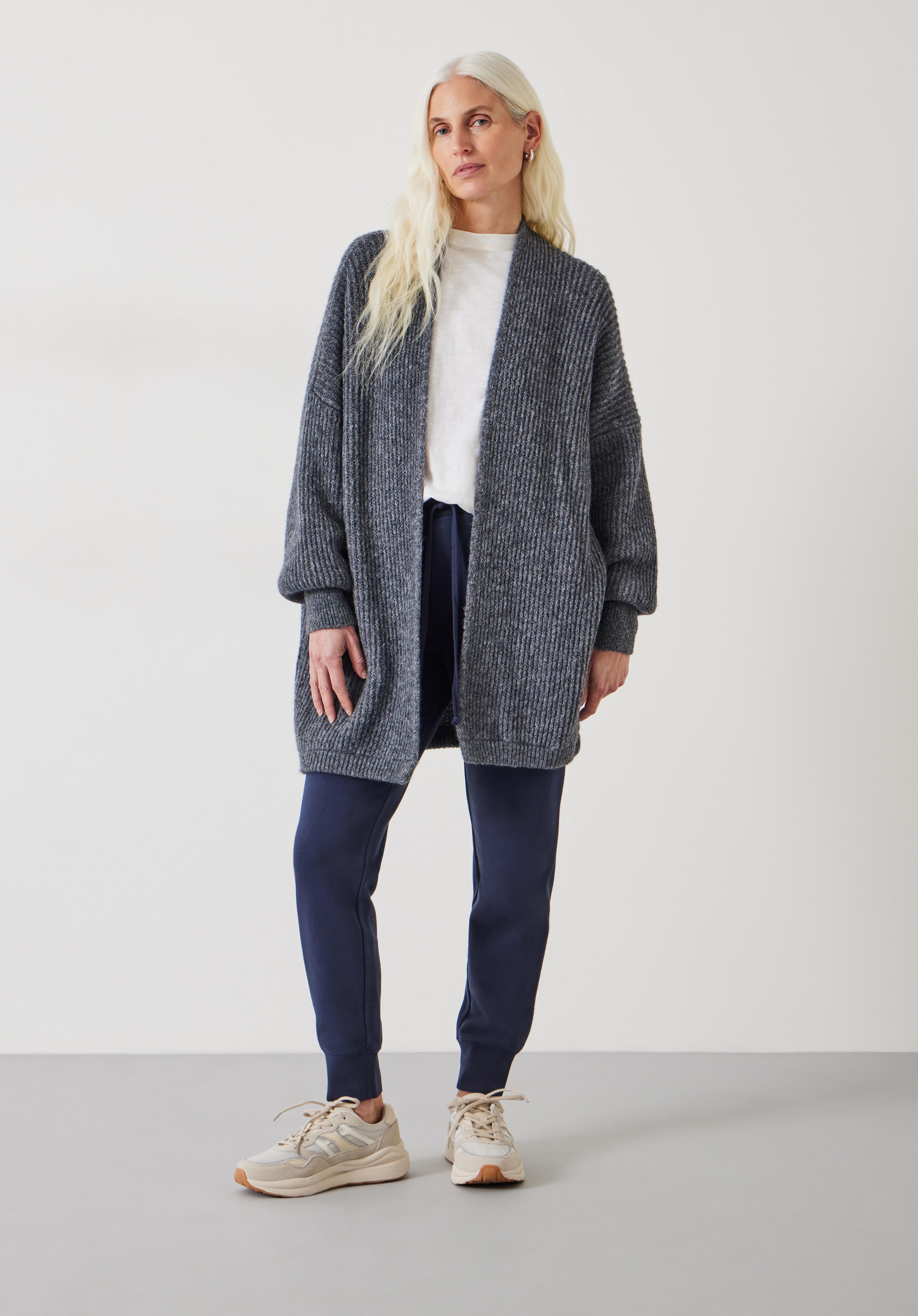 Fluffy longline cardigan outlet