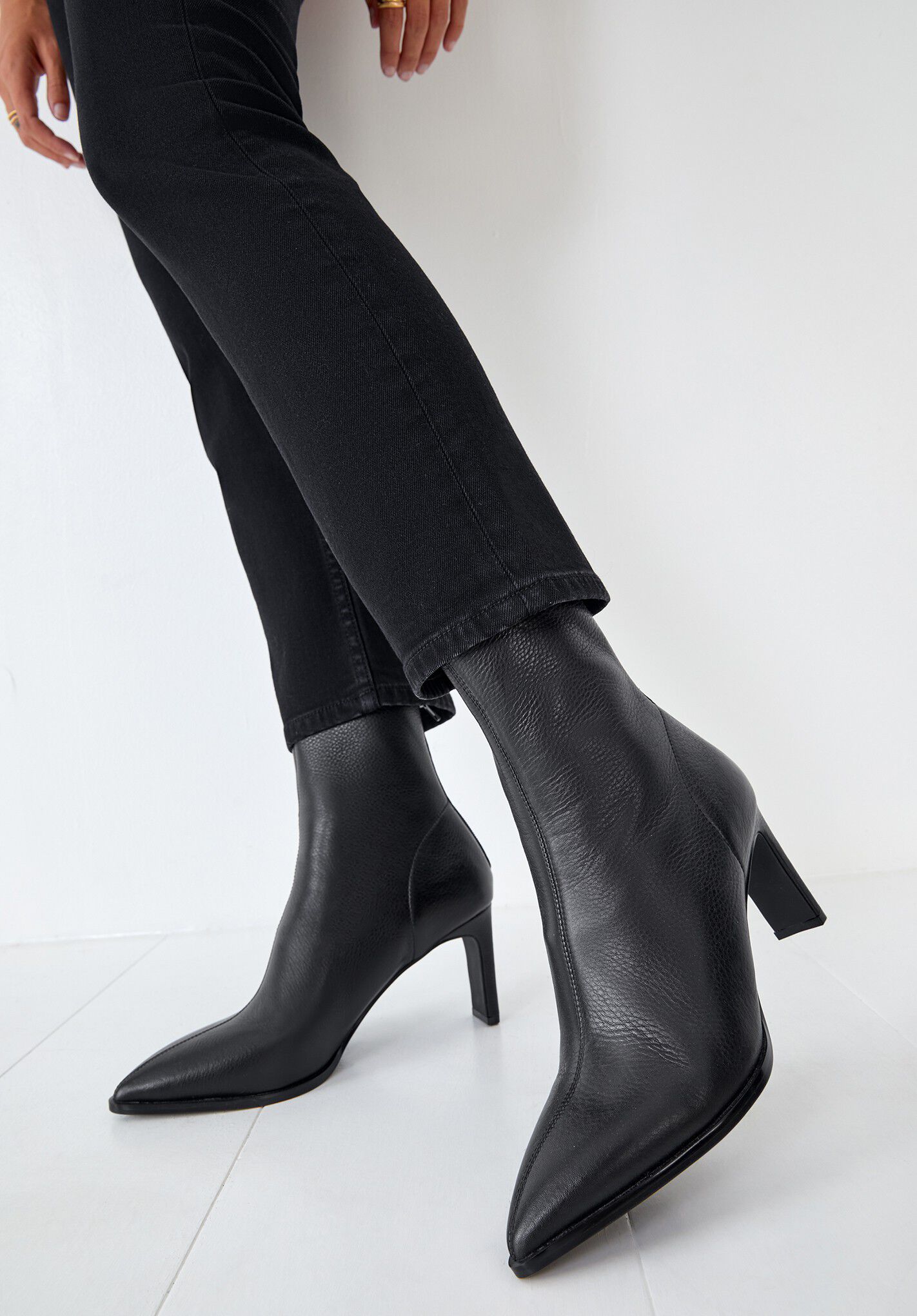 Black sock boots leather sales