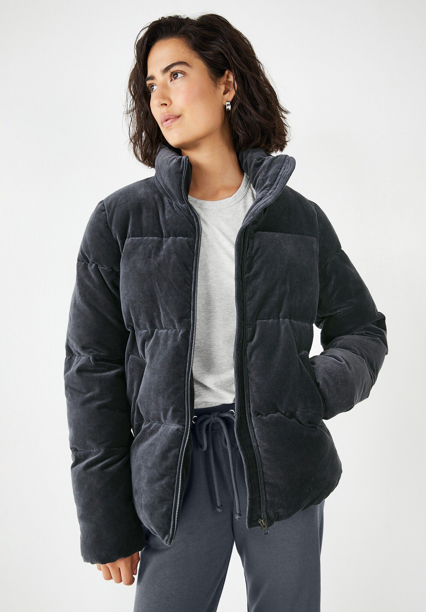 Hush velvet shop puffer jacket