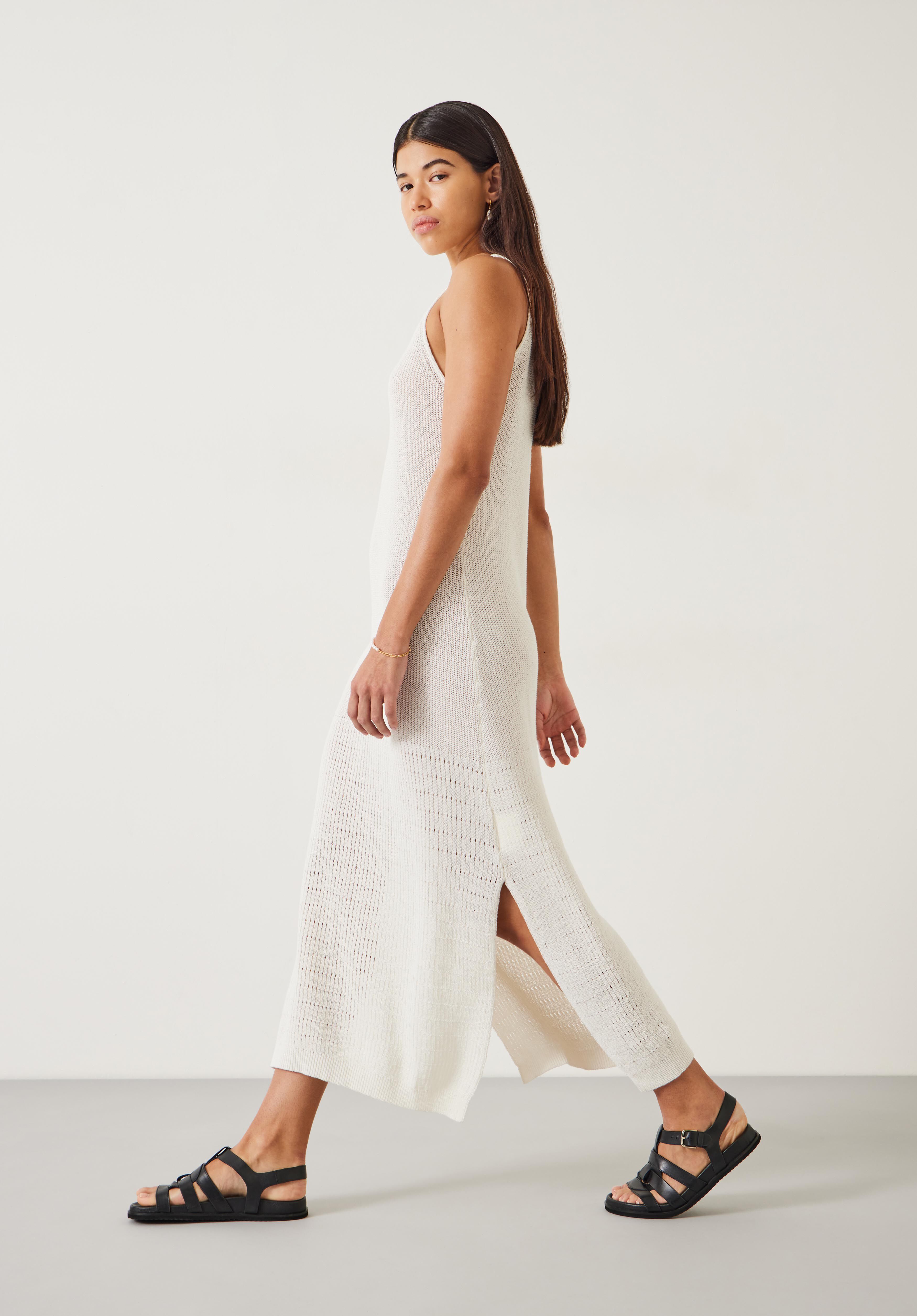Clara Knitted Beach Dress Soft White hush