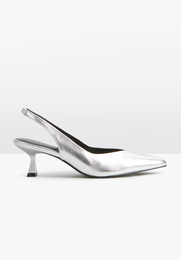 Lola Slingback Leather Kitten Heels