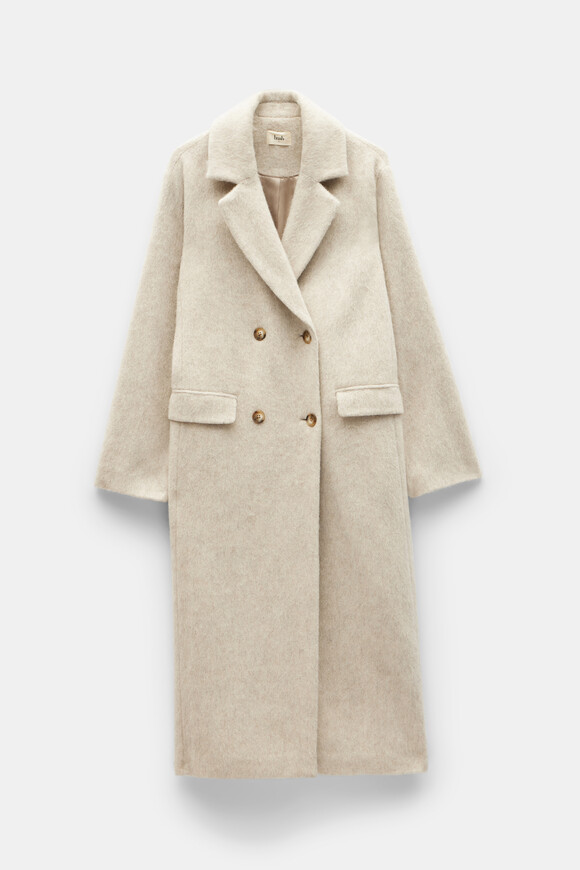 Scout Double Breasted Wool Coat | Pale Oatmeal | hush