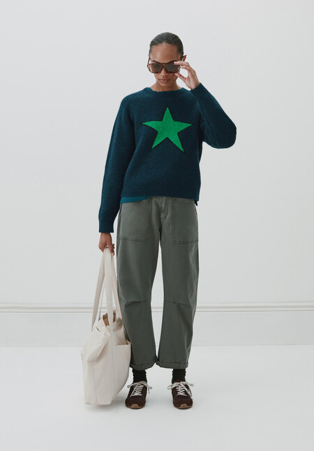 Wool Blend Star Jacquard Jumper