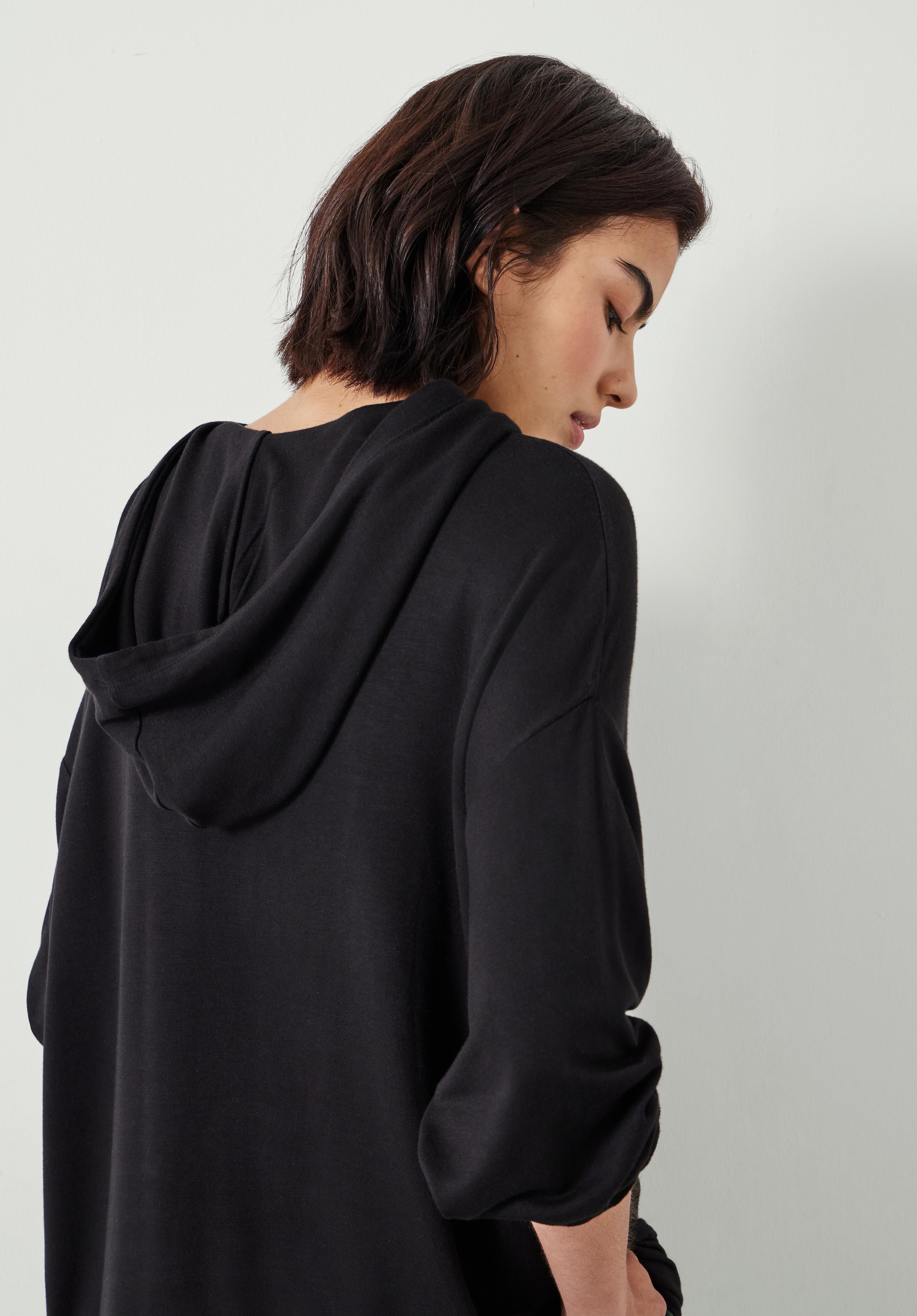 Orla Lightweight Oversized Longline Hoodie Black hush
