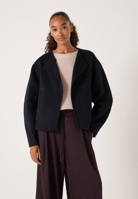 Pure Wool Double Faced Collarless Jacket