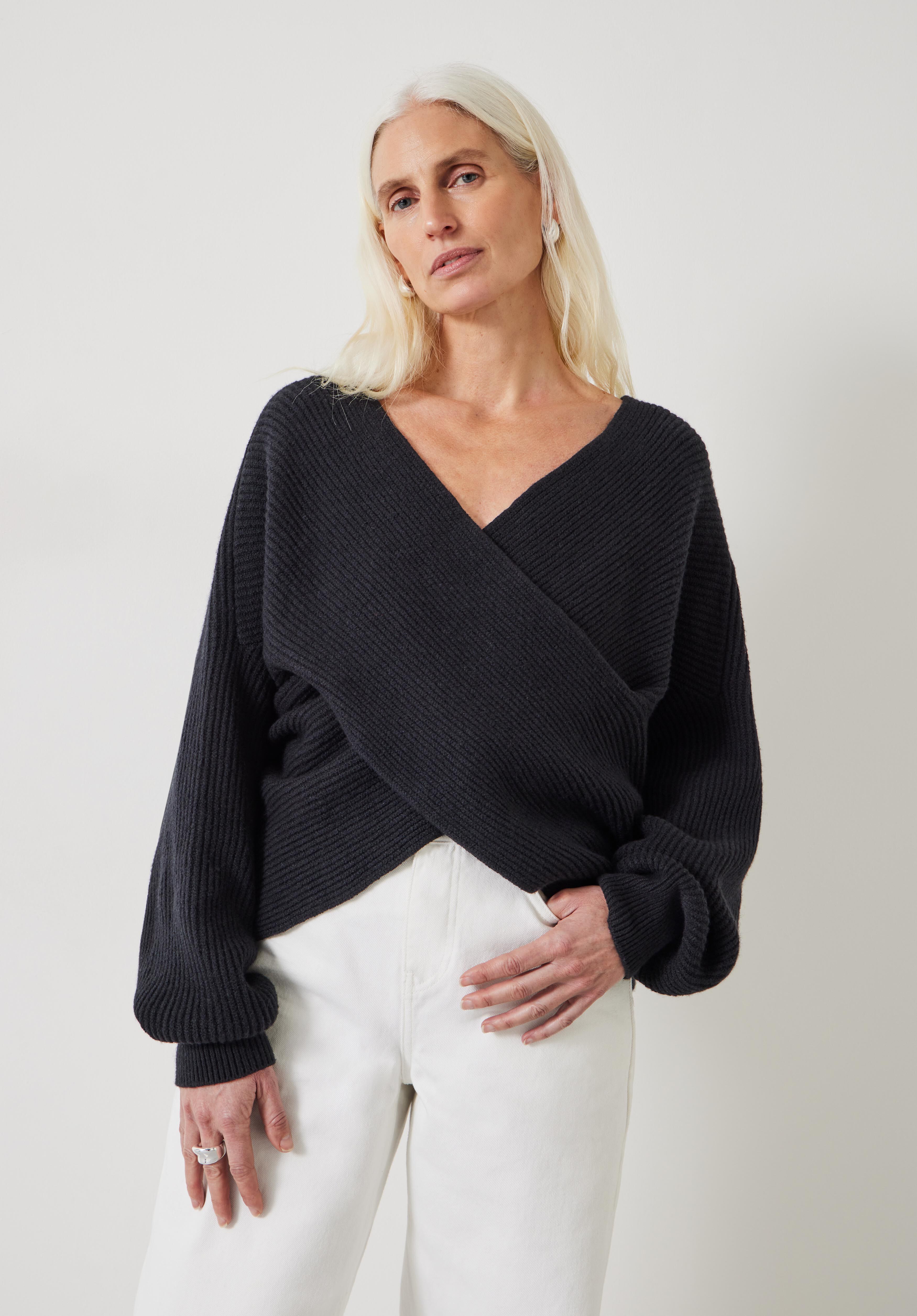 Black Plain Jumpers cardigans for Women hush