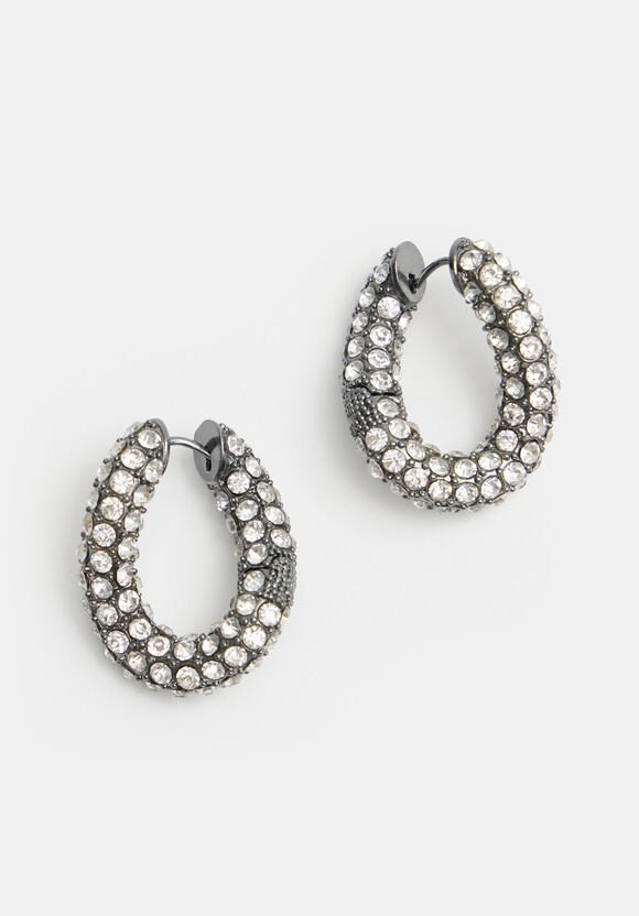 Large Pia Pave Twist Hoop Earrings