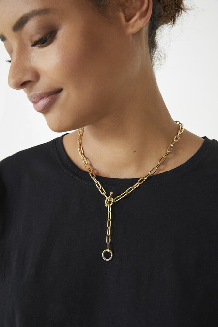 Gold Curated Paperclip Chain Necklace and Charms