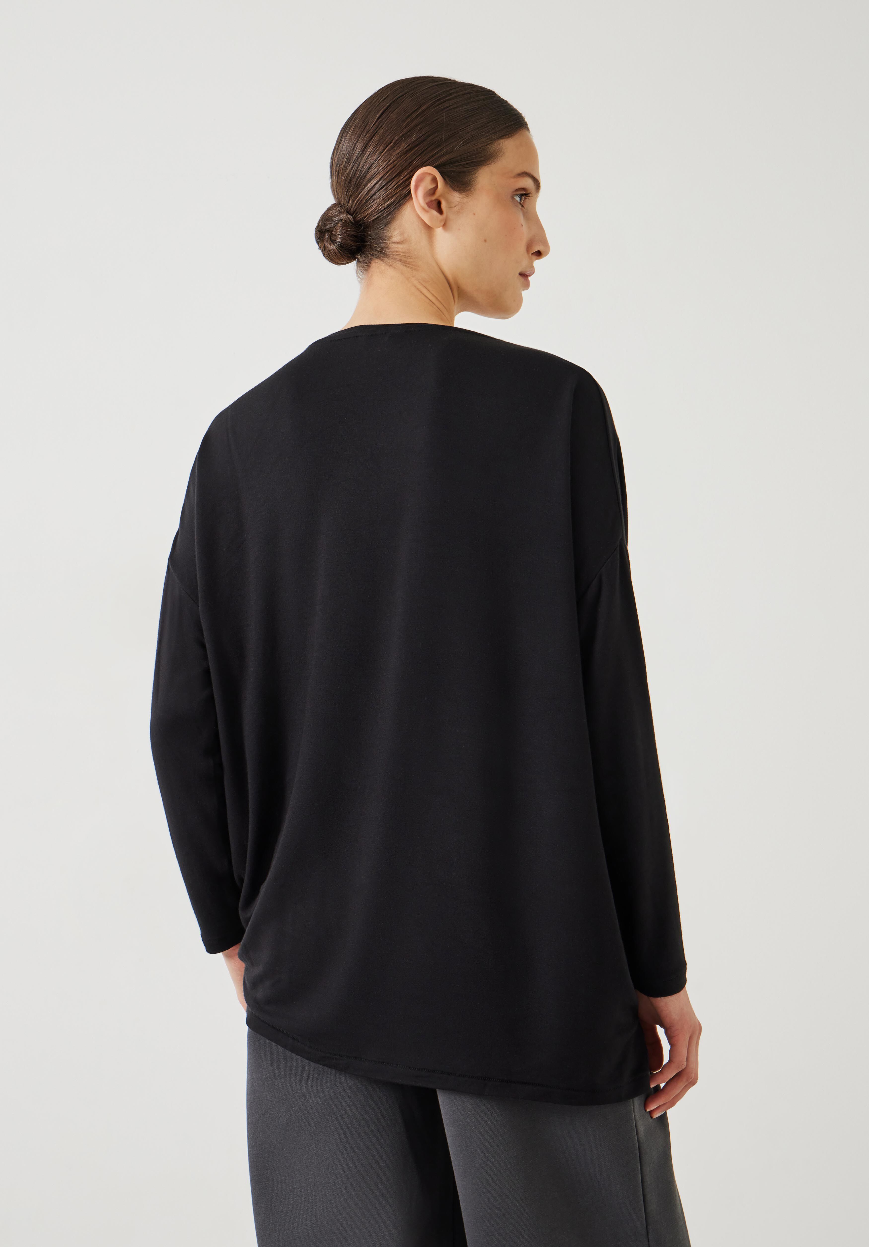 Gillian Wide Jersey Top | Black | hush