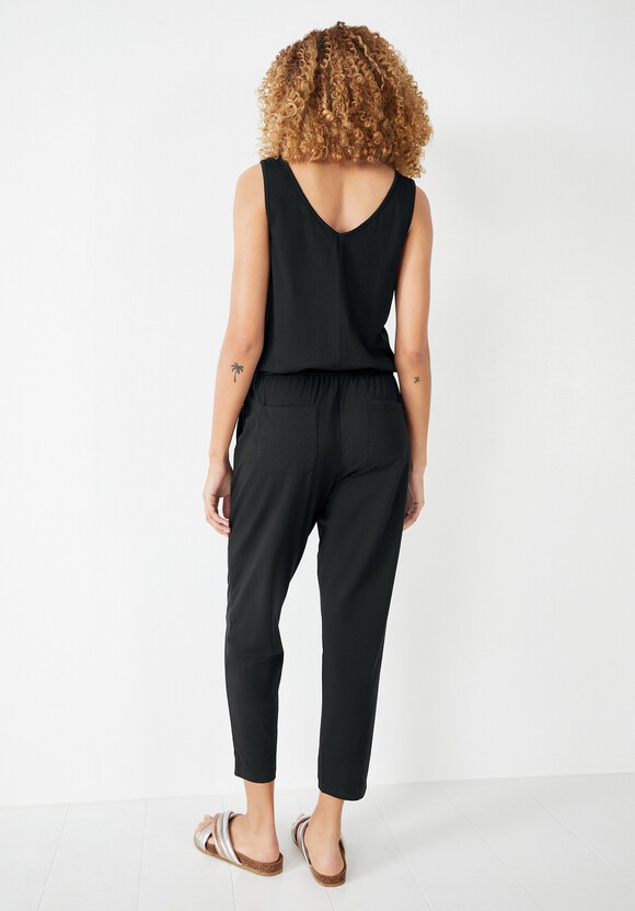 Cropped Jersey Jumpsuit Black hush