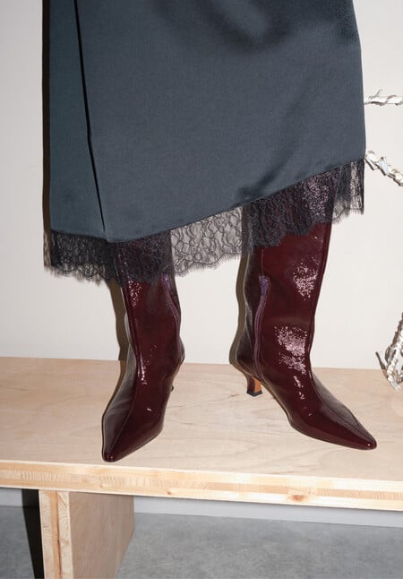 Katlynn Leather Patent Kneehigh Boots