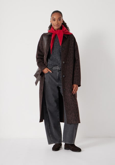 Edie Pure Wool Leopard Double Faced Coat
