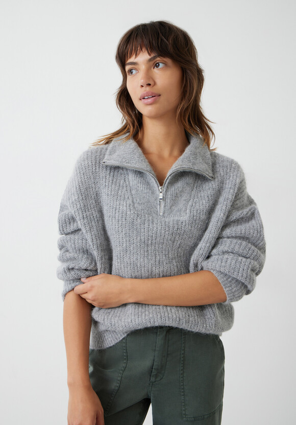 Dalia Half Zip Wool Blend Jumper